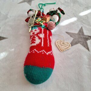Vintage‎ Music Box Stocking A Musical Figurine Plush Bears Wind Up Ornament